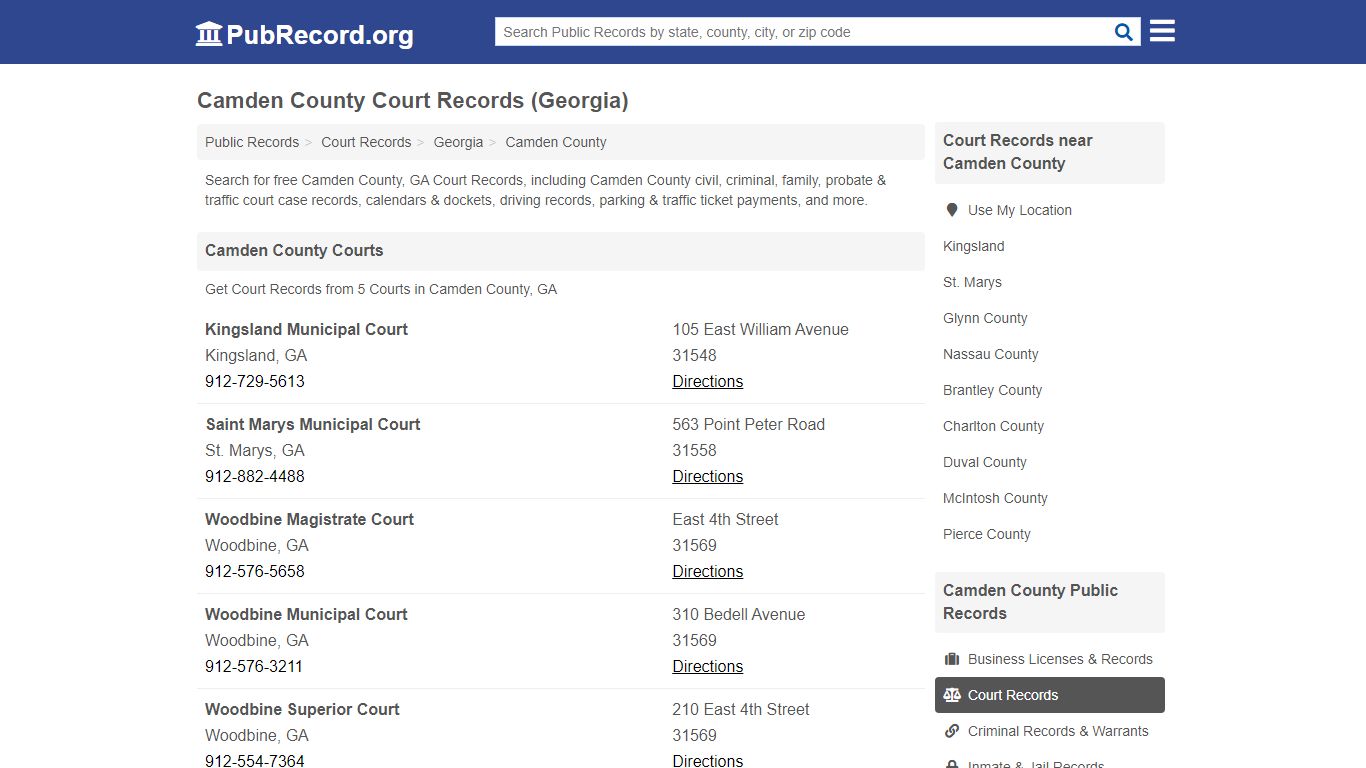 Free Camden County Court Records (Georgia Court Records)