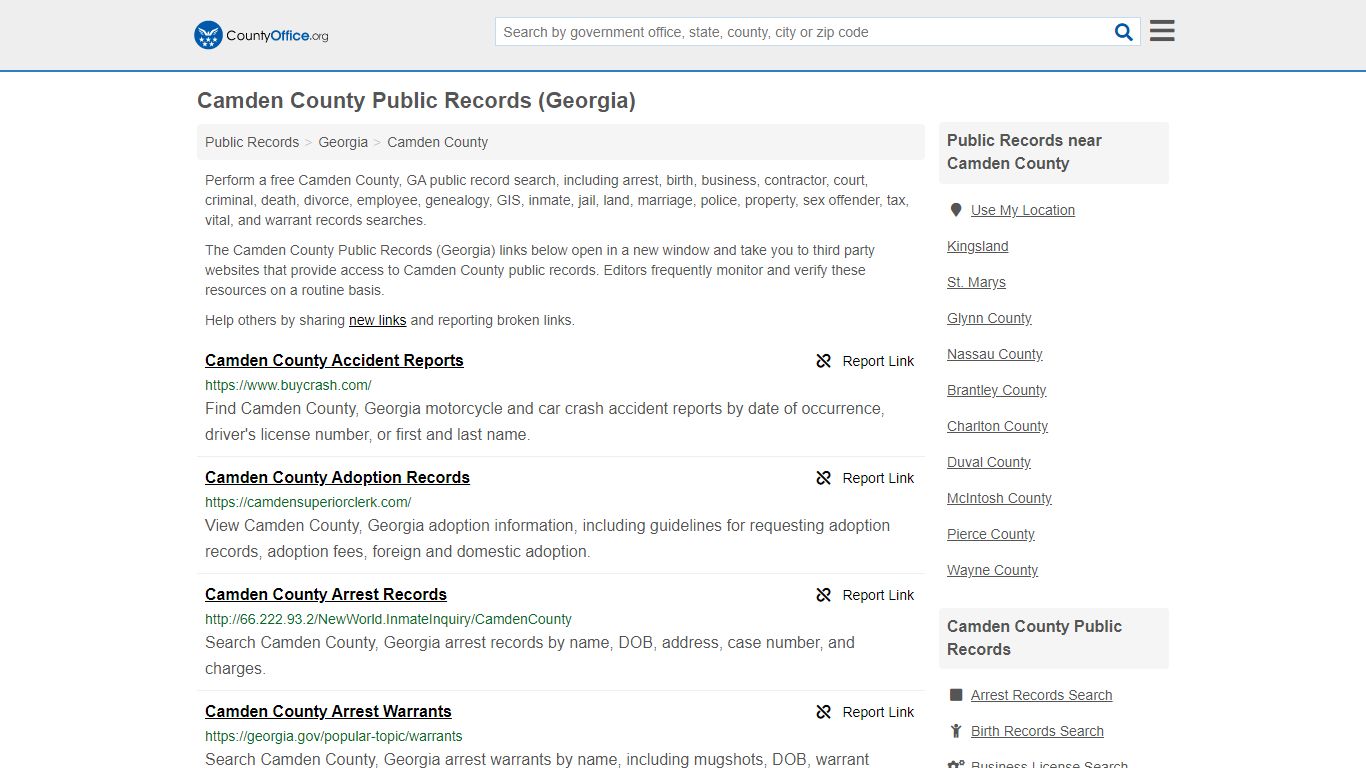 Public Records - Camden County, GA (Business, Criminal ...